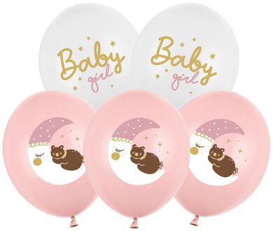 Ballonnen Mix Baby Girl (6st) Roze