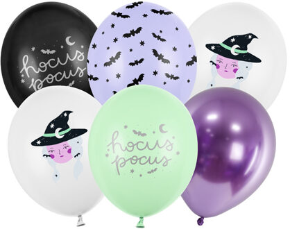 Ballonnen Mix Heks Hocus Pocus (6st) Multikleur - Print