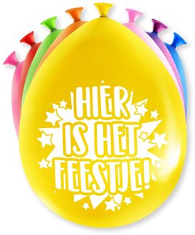 ballonnen Party feestje 18,5 x 11 cm latex 8 stuks Multikleur
