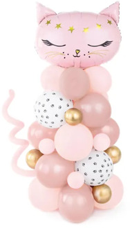 Ballonnen Pilaar Pink Cat (140cm) Roze