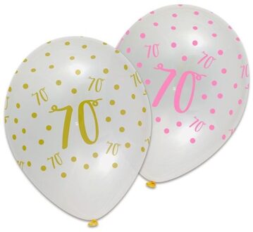 Ballonnen pink chic '70' (Ø30cm, 6st)