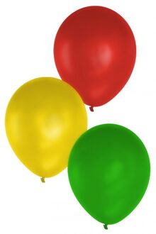 Ballonnen Rood/Geel/Groen Carnaval (15st) Multikleur - Print