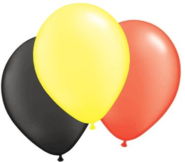 Ballonnen Rood Geel Zwart 30cm (100st) Multikleur - Print
