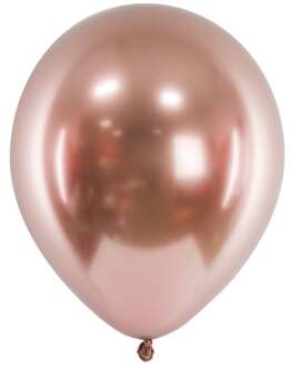 Ballonnen Rosé Goud Glossy Glanzend (10st) Roze