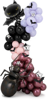 Ballonnen Set Halloween Deluxe Zwart, Paars - Lila, Multikleur - Print