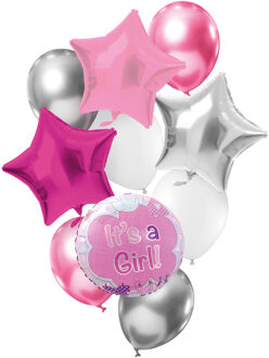 Ballonnen Set It's A Girl Roze