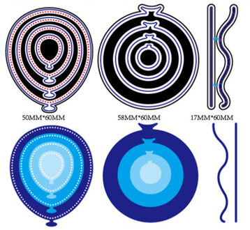 Ballonnen Set Metalen Stansmessen voor 3D DIY Scrapbooking Carbon Sharp Craft Sterven Fotopapier Bruiloft Uitnodigingskaarten Decoratie