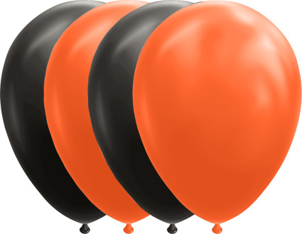 Ballonnen Set Zwart/Oranje (10st) Zwart, Oranje