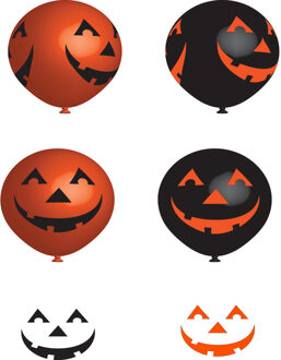 Ballonnen Smiling Pumpkin 27 Cm Latex 6 Stuks