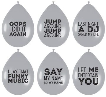 ballonnen Song quotes 6 stuks 30 cm Grijs