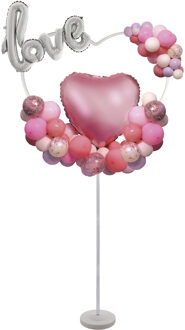 Ballonnen Standaard Hartvormig Wit Wit - Transparant