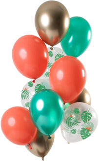 Ballonnen Tropical 30 Cm Latex 12 Stuks Multikleur