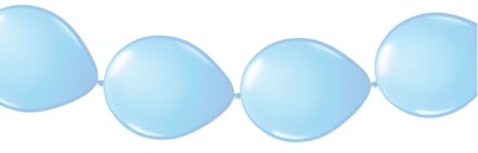 Ballonnen verjaardag of feest slinger lichtblauw 3 meter