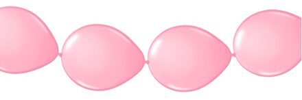 Ballonnen verjaardag of feest slinger lichtroze 3 meter