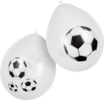 ballonnen voetbal 6 stuks zwart/wit