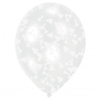 Ballonnen Wedding Confetti Latex Wit 6 Stuks Transparant
