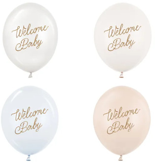 Ballonnen Welcome Baby Blauw Mix Professional (50st)