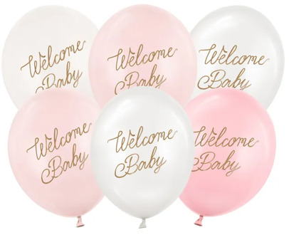 Ballonnen Welcome Baby Roze Mix Professional (6st)