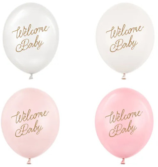 Ballonnen Welkom Baby Roze Mix Professional (50st)