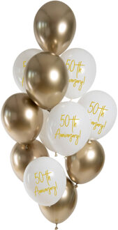 Ballonnenmix 50th Anniversary Goud 12st (33cm) Multikleur - Print
