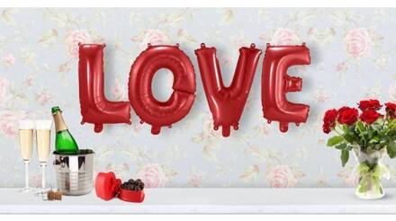 Ballonnenset Love 36 Cm Folie Rood 4-delig