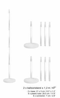 Ballonpilaren set - tot 240 cm hoog Wit - Transparant