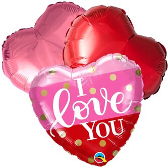 Ballontoefje I Love you golden dots