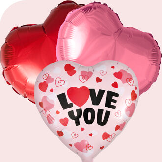 Ballontoefje I Love you! roze