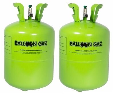 Balloon Gaz Helium gas tankjes voor 100 ballonnen - 2x Balloon Gaz heliumtank - Ballonnen vullen