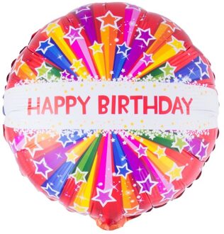 Balloon in a box  happy birthday multicolor - gevuld met helium