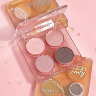 Balloon Party Quad Eyeshadow Palette - 3 Types 03# Soft Milk Coffee - 5.1g