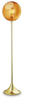 Ballroom vloerlamp, amber, glas, mondgeblazen, dimbaar amber, goud