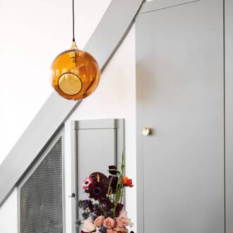 Ballroom XL hanglamp, amberkleurig amber, goud, zwart