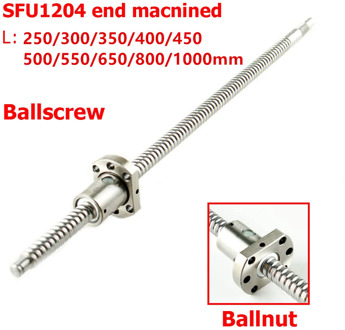 Ballscrew SFU1204 250mm 300 350 400 450 500 550 600 650 800 1000 1500 mm With Ballnut Ball Screw RM 1204 End Machined CNC
