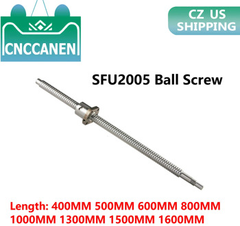 Ballscrew SFU2005 400 500 mm 600 800 1000 1300 1500mm 1600mm With Flange Single Ball Nut Ball Screw RM2005 End Machined CNC