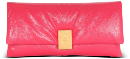 Balmain 1945 Soft patent leather clutch Balmain , Pink , Dames - ONE Size