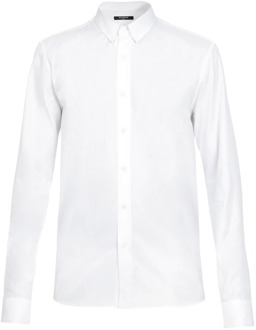 Balmain Aansluitend overhemd van katoen Balmain , White , Heren - 2Xl,Xl,L,M,S