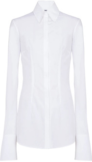 Balmain Aansluitende popeline overhemd Balmain , White , Dames - M,S,2Xs