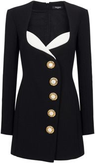 Balmain Asymmetrische krepegeknoopte jurk Balmain , Black , Dames - M,S,Xs