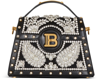 Balmain B-Buzz Dynasty tas in geborduurd satijn Balmain , Black , Dames - ONE Size