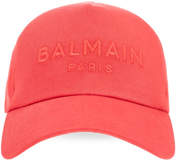 Balmain Baseballpet met logo Balmain , Red , Heren - ONE Size