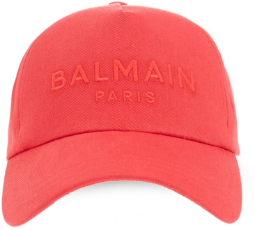 Balmain Baseballpet met logo Balmain , Red , Unisex - ONE Size