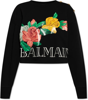 Balmain Bedrukte sweatshirt Balmain , Black , Dames - L,M,S