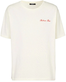 Balmain Beige T-shirts en Polos van Balmain Balmain , Beige , Heren - Xl,M