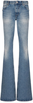 Balmain Blauwe gewassen vintage denim jeans Balmain , Blue , Heren - W32,W29,W28