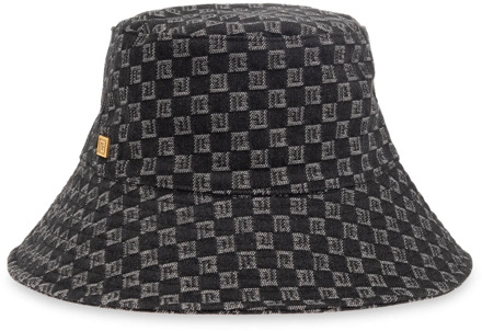 Balmain Bucket hoed met monogram Balmain , Black , Heren - M,S