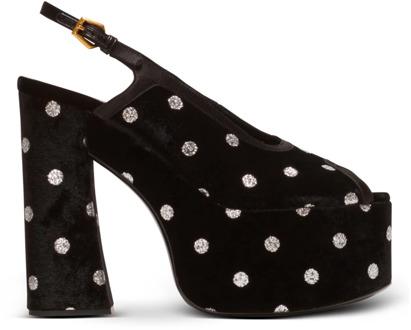 Balmain Cam sandalen van fluweel met polka dots Balmain , Multicolor , Dames - 39 Eu,40 Eu,38 EU