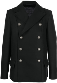 Balmain Coats Balmain , Black , Heren - 2Xl,Xl