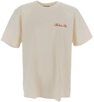 Balmain Crème T-shirt met korte mouwen Balmain , Beige , Heren - Xl,L,M,S