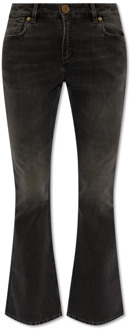 Balmain Crop bootcut jeans Balmain , Gray , Dames - L,M,S,Xs